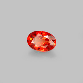 0.64 ct Orange Sapphire Stone, Natural Sapphire in Oval Facet Shape for Sale