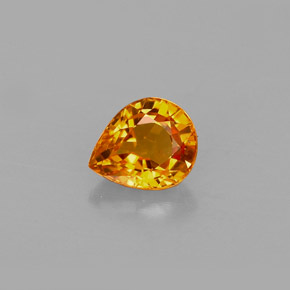0.78 ct Orange Sapphire Gemstone, Sapphire Gem in Pear Facet Shape for Sale.