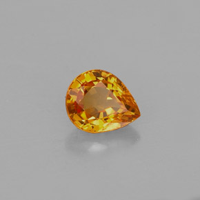 0.78 ct Orange Sapphire Stone, Natural Sapphire in Pear Facet Shape for Sale