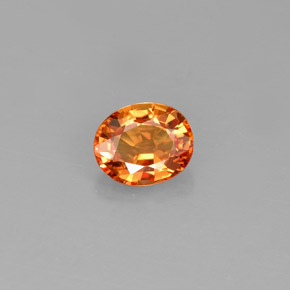 0.79 ct Orange Sapphire Gemstone, Sapphire Gem in Oval Facet Shape for Sale.