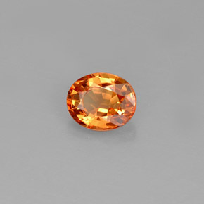 0.79 ct Orange Sapphire Stone, Natural Sapphire in Oval Facet Shape for Sale