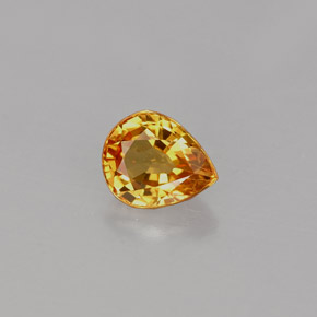 0.74 ct Yellow Sapphire Gemstone, Sapphire Gem in Pear Facet Shape for Sale.