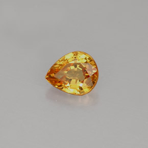 0.74 ct Yellow Sapphire Stone, Natural Sapphire in Pear Facet Shape for Sale