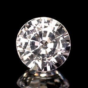 0.53 ct White Sapphire Gemstone, Sapphire Gem in Round Facet Shape for Sale.