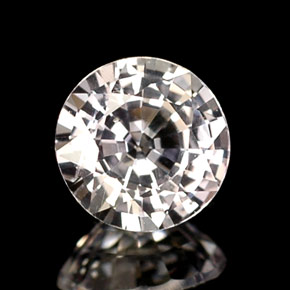 0.53 ct White Sapphire Stone, Natural Sapphire in Round Facet Shape for Sale