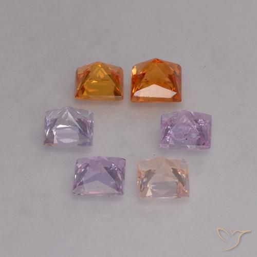Sapphire Gemstones in 3 x 3 mm (calibrated) Size for Sale, Sapphire Stones in Multicolor Color