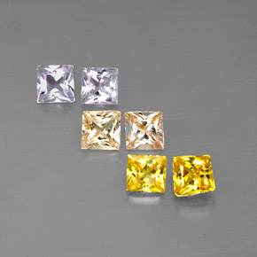 0.93 ct Multicolor Sapphire Gemstone, Sapphire Gem in Princess-Cut Shape for Sale.