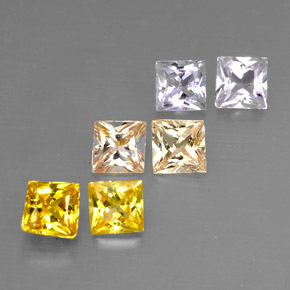 0.93 ct Multicolor Sapphire Stone, Natural Sapphire in Princess-Cut Shape for Sale