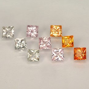 1.61 ct Multicolor Sapphire Gemstone, Sapphire Gem in Princess-Cut Shape for Sale.