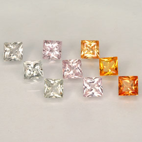 1.61 ct Multicolor Sapphire Stone, Natural Sapphire in Princess-Cut Shape for Sale