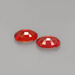 Sapphire Gemstone in 6 x 4 mm (calibrated) Size for Sale, Sapphire Stone in Reddish Orange Color