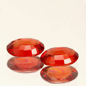 Sapphire Gemstone in 6.2 x 4.2 mm Size for Sale, Sapphire Stone in Reddish Orange Color