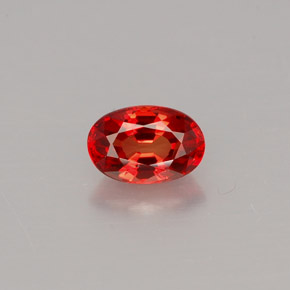 0.62 ct Orange Sapphire Gemstone, Sapphire Gem in Oval Facet Shape for Sale.