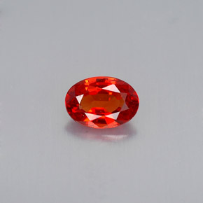 0.53 ct Orange Sapphire Gemstone, Sapphire Gem in Oval Facet Shape for Sale.