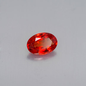 0.53 ct Orange Sapphire Stone, Natural Sapphire in Oval Facet Shape for Sale