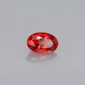 0.55 ct Orange Sapphire Stone, Natural Sapphire in Oval Facet Shape for Sale