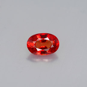 0.60 ct Orange Sapphire Gemstone, Sapphire Gem in Oval Facet Shape for Sale.