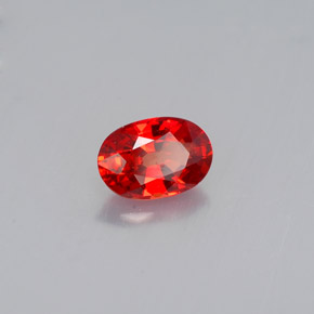 0.60 ct Orange Sapphire Stone, Natural Sapphire in Oval Facet Shape for Sale