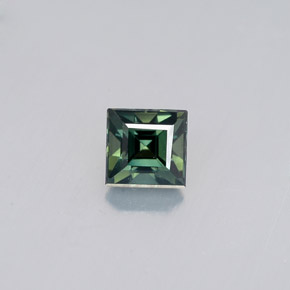 0.63 ct Green Sapphire Gemstone, Sapphire Gem in Square Facet Shape for Sale.