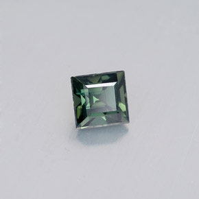 0.63 ct Green Sapphire Stone, Natural Sapphire in Square Facet Shape for Sale