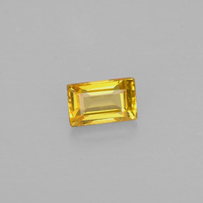 0.42 ct Yellow Sapphire Gemstone, Sapphire Gem in Baguette Facet Shape for Sale.