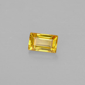 0.42 ct Yellow Sapphire Stone, Natural Sapphire in Baguette Facet Shape for Sale