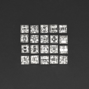 2.60 ct White Sapphire Gemstone, Sapphire Gem in Square Facet Shape for Sale.