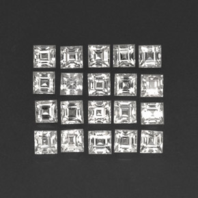 2.60 ct White Sapphire Stone, Natural Sapphire in Square Facet Shape for Sale
