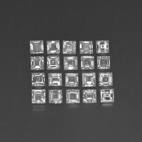 2.19 ct White Sapphire Gemstone, Sapphire Gem in Square Facet Shape for Sale.