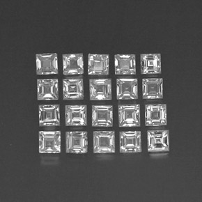 2.19 ct White Sapphire Stone, Natural Sapphire in Square Facet Shape for Sale
