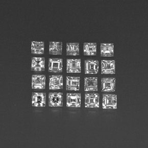 2.53 ct White Sapphire Gemstone, Sapphire Gem in Square Facet Shape for Sale.