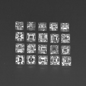 2.53 ct White Sapphire Stone, Natural Sapphire in Square Facet Shape for Sale