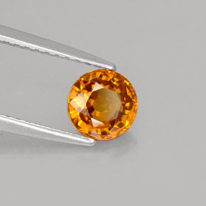 1.11 ct Orange Sapphire Stone, Natural Sapphire in Round Facet Shape for Sale