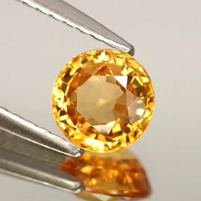 1.06 ct Yellow Sapphire Gemstone, Sapphire Gem in Round Facet Shape for Sale.