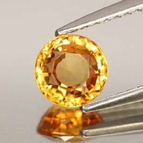 1.06 ct Yellow Sapphire Stone, Natural Sapphire in Round Facet Shape for Sale