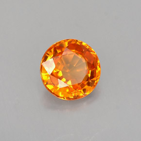1.13 ct Orange Sapphire Stone, Natural Sapphire in Round Facet Shape for Sale