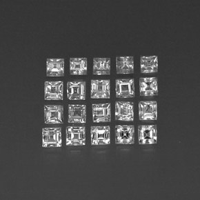 2.03 ct White Sapphire Gemstone, Sapphire Gem in Square Facet Shape for Sale.