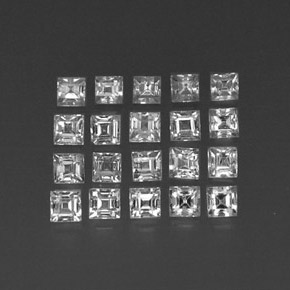 2.03 ct White Sapphire Stone, Natural Sapphire in Square Facet Shape for Sale