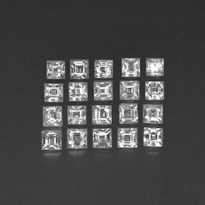 2.22 ct White Sapphire Gemstone, Sapphire Gem in Square Facet Shape for Sale.