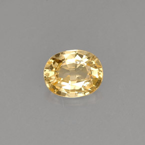 0.44 ct Yellow Sapphire Gemstone, Sapphire Gem in Oval Facet Shape for Sale.