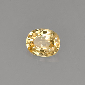 0.44 ct Yellow Sapphire Stone, Natural Sapphire in Oval Facet Shape for Sale