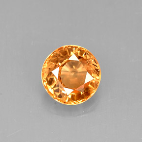 1.12 ct Orange Sapphire Gemstone, Sapphire Gem in Round Facet Shape for Sale.