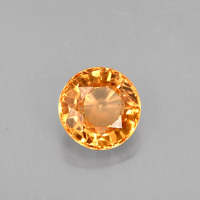 1.12 ct Orange Sapphire Stone, Natural Sapphire in Round Facet Shape for Sale