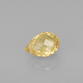 1.22 ct Yellow Sapphire Stone, Natural Sapphire in Briolette with Hole Shape for Sale