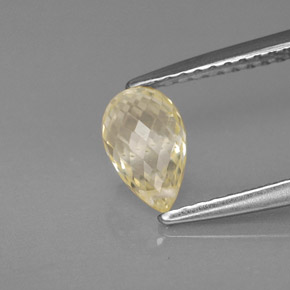 1.38 ct Gold Sapphire Stone, Natural Sapphire in Briolette with Hole Shape for Sale