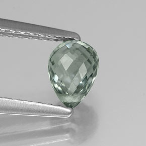 1.00 ct Green Sapphire Stone, Natural Sapphire in Briolette with Hole Shape for Sale