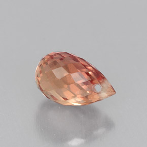 0.76 ct Orange Sapphire Gemstone, Sapphire Gem in Briolette with Hole Shape for Sale.