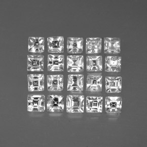 2.20 ct White Sapphire Gemstone, Sapphire Gem in Square Facet Shape for Sale.