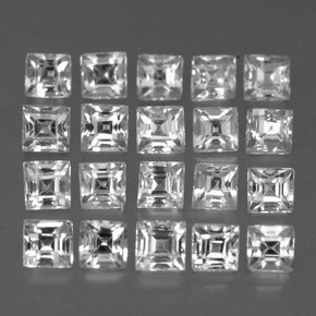 2.20 ct White Sapphire Stone, Natural Sapphire in Square Facet Shape for Sale