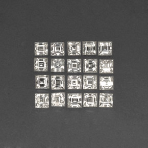 2.61 ct White Sapphire Gemstone, Sapphire Gem in Square Facet Shape for Sale.